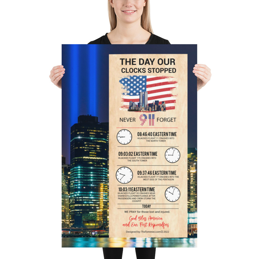 911 Tribute The Day Our Clocks Stopped, September 11 Memorial Day Memorabilia De