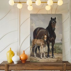 Wall Art Mother And Foal Canvasheartwarming Horse Family