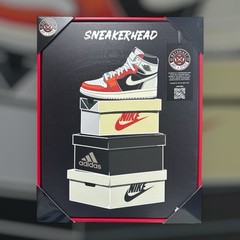 Sneakerhead Canvas Wall Art – Red Floater Frame – 16×20 – Air Jordan Shoe Boxes