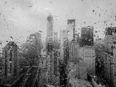 V1257 Amazing Raindrops Window New York City Rain BW Decor WALL POSTER PRINT CA