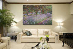 Irises in Monet’s Garden Canvas Art – 32″ x 48″ Wall Decor Print