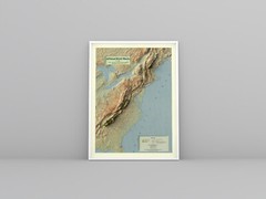 Appalachian Trail Map, Appalachian 2D Relief Map – 2D Flat Print
