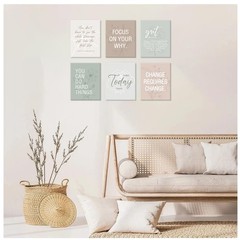 Motivational Quotes Canvas Art Set – Set of 6