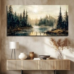 FUHAIHUA Forest River Landscape Canvas Wall Art 30×60
