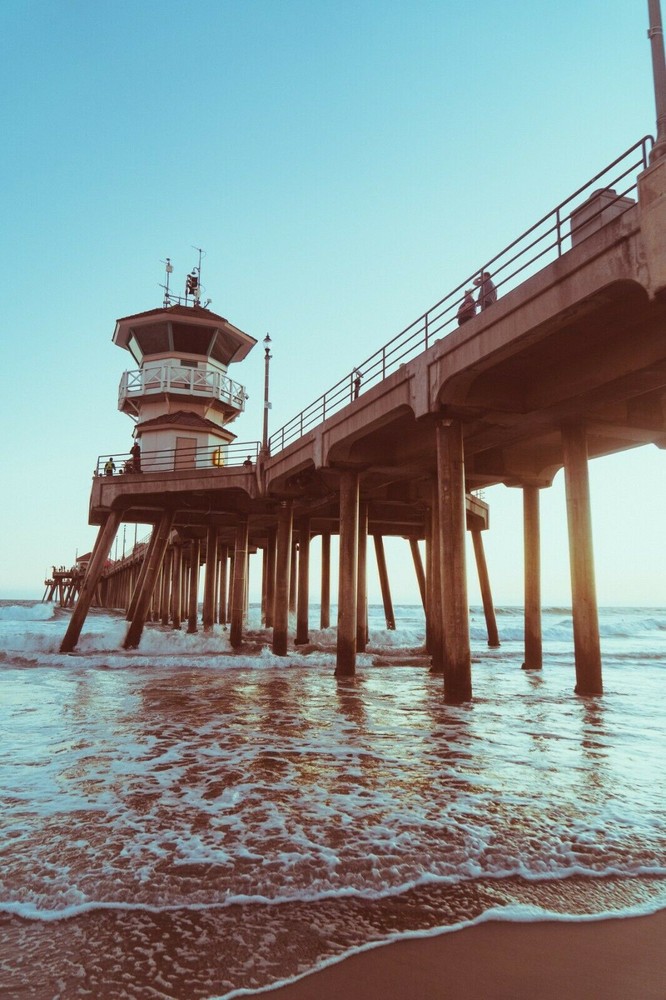 Huntington Beach Pier California Photo Wall Print Photo Poster Ocean Surf City