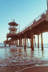 Huntington Beach Pier California Photo Wall Print Photo Poster Ocean Surf City