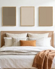PHOPAGO Boho MidCentury Modern Framed Wall Art Minimalist Abstract Neutral Li…