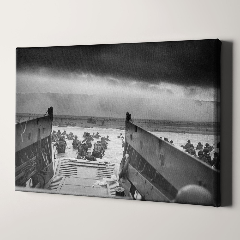 Into The Jaws of Death D-Day World War Two Canvas Wall Art Print