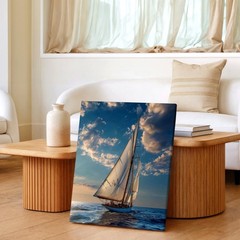 Wall Art Sailboat Ocean Seascape Canvas Print Blue Sky Nautical Home Decor Room