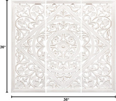 James Symfony Set of 3 Decorative Wall Panels – 36×12 Inch White Art Decor