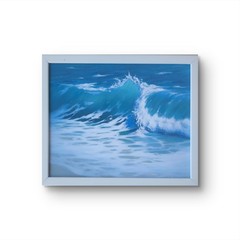 Ocean Wave Seascape Original Fine Art Print Framed 8×10 Surf Wall Art