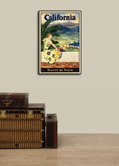 1934 California This Summer Travel by Train Vintage Travel Poster – 24×36