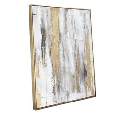 Abstract Wall Art with Gold Foil – 24 x 32 Inches Gold and Gray Canvas Print …