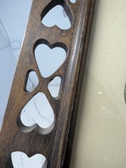 Heart Cutout Wood Frame Camellia Botanical Print Folk Art Wall Decor
