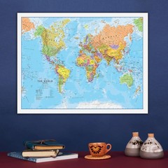 Laminated World Map – 17″ x 22″ – Map of the World – 2025 Updated – Detailed …