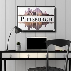Wall26 – City Skyline Series – Pittsburgh – Canvas Art Home Decor – 12×18 inches