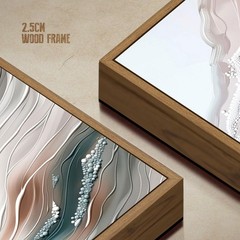 QTESPEII Framed Wall Art Set of 2 Abstract Wave Texture Canvas Prints Paintin…