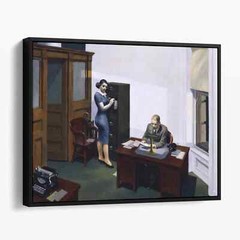 Office at Night by Edward Hopper American Realism Canvas Wall Art Print