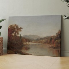 Fall Wall Art Autumn Landscape Painting Mount Washington Canvas Wall Art Print