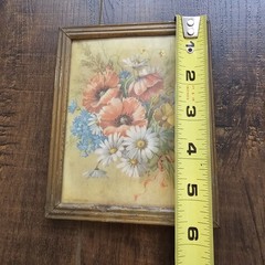 Vintage Botanical Floral Litho Prints Set of 2 Metal Framed Cottage Wall Art MCM