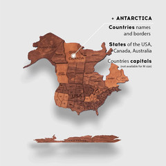 Large 3D Wooden World Map Wall Art with Pins – Perfect Travel Decor Gift