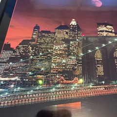 Electric Art New York Brooklyn Bridge Moon Lighted Picture 16 Lights