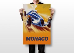 Monaco Vintage Auto Race Car 1940 Art Wall Indoor Room Outdoor – POSTER 20×30