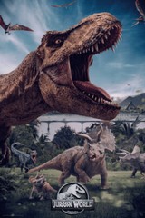 Jurassic World – Movie Poster (Dinosaurs – T-Rex, Velociraptor…) (24″ x 36″)