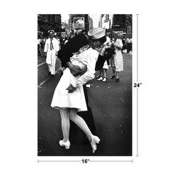Times Square The Kiss on VJ Day Sailor Kissing Woman 1945 NYC Poster 16×24