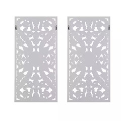 Distressed 31.5 In. X 15.75 In. Silver Distressed Carved Wood by Yeah 2-Piece Wa