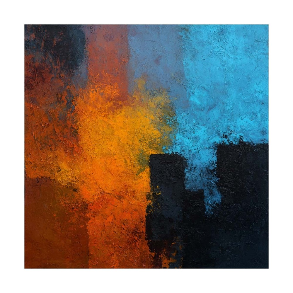 Orange Abstract Hand Painted Oil Painting Canvas Wall Art Artwork for Home Decor
