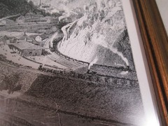 Vintage 1966 Jim Thorpe PA Black and White Framed Drawing Picture Print