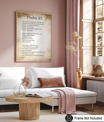 Psalm 23 Print – Bible Verse Poster – Scripture Art – Inspiring Gift for Men, Wo