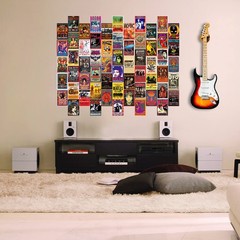60 PC Vintage Rock Band Posters, 70s 80s 90s Retro Concert Prints, Bedroom Wa…