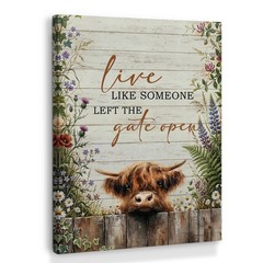 Highland Cow Farmhouse Wall Art Decor, Highland Cow Gifts For Women, Western …