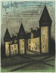 BERNARD BUFFET Le Chateau De Culan 32.75″ x 21.25″ Lithograph 1965 Modernism
