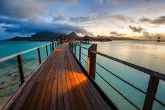 Bora Bora Tropical Island Sunset Photo Art Print Poster 24×36 inch