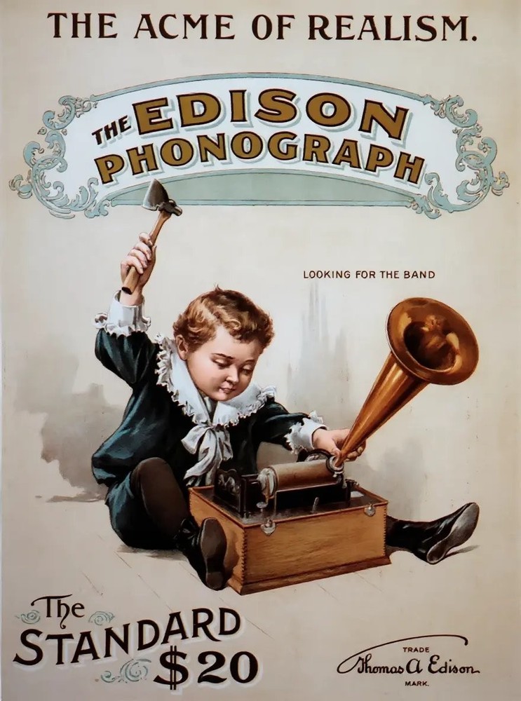612.Decoration Poster.Home interior design.Wall Art.Phonograph Radio Baby Edison