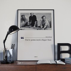 Jaws Movie Poster Print, Movie Quote – Unframed