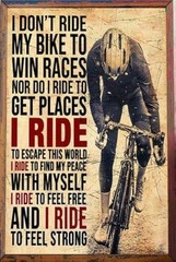 Tin Metal Signs I Don’T Ride My Bike To Win Races Poster Sport Wall Art 8×12