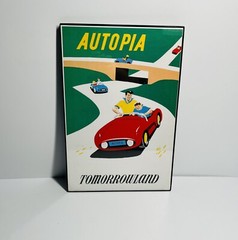 Autopia FRAMED Attraction Poster 12″x18″ ~ Disneyland