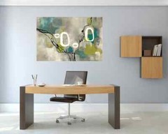 White Green Abstract Simple Beige Black Paint Wall Art Canvas Unframed Print Art