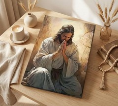 Jesus Prayer Canvas Wall Art Jesus Christ Portrait Wall Decor Picture Christi