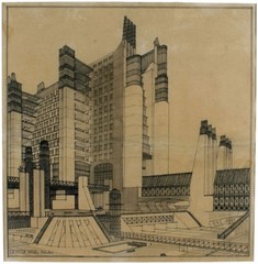 Metropolitan Utopia Antonio Sant’Elia 1914 Italian Futurist Architecture Drawing