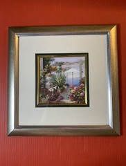 Floral Rose Print Framed Greenbrier International Double Matted Flower Picture