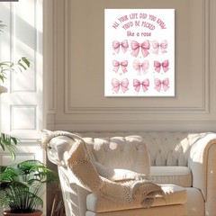 Coquette Pink Bow Wall Art Decor Girly You’d Be Picked Like a Rose Print Pict…