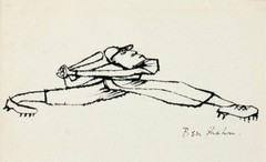 Batter by Ben Shahn – Midcentury Art Print – Dynamic, Minimal, Expressive
