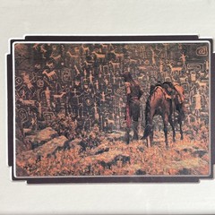 Jim Rey Legend Wall Framed Print Western Cowboy Horse Petroglyph Decor 11.5×9.5