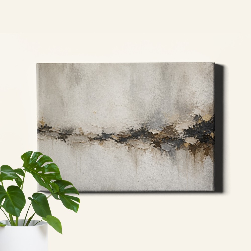 Abstract Horizon Canvas Print Impasto Oil Landscape Modern Decor
