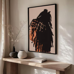 Black Woman Locs Art Print: Afrocentric Home Office Decor